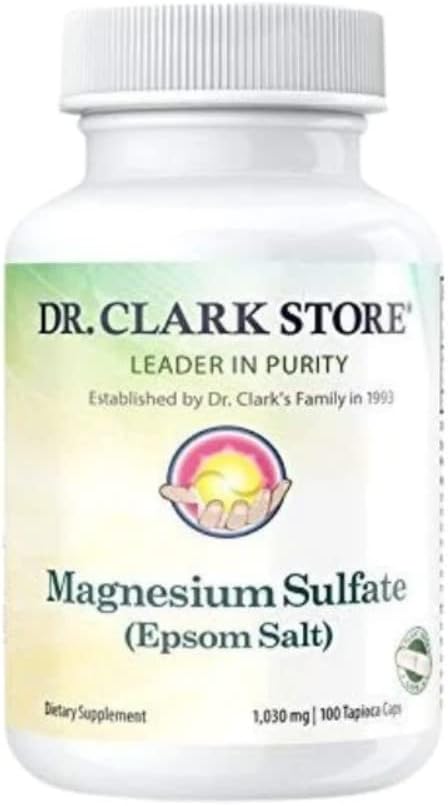 Magnesium SULFATE (Epsom Salt); Vegetarian, 1030 MG 100 Tapioca CAPS