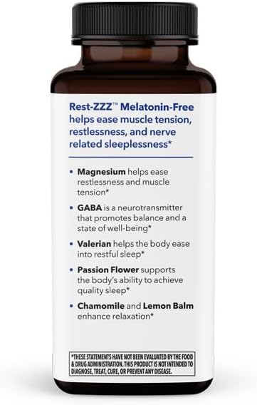 LifeSeasons Rest-ZZZ Melatonin Free - Sleep Support Supplement 60 Capsules