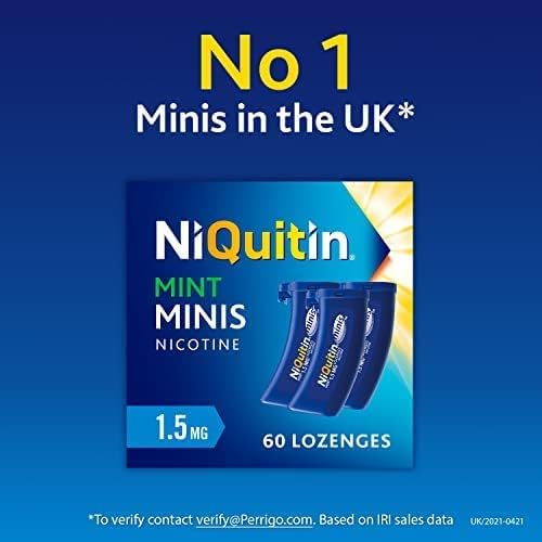 NiQuitin Minis Mint 4 mg Lozenges - Effective Smoking Craving Relief - Practical Pocket- 100 Mini Lozenges