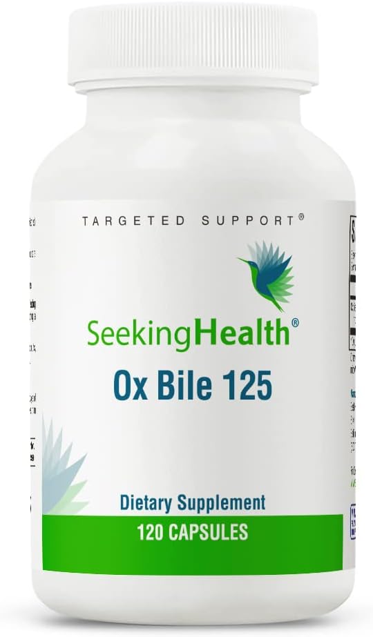 Seeking Health Ox Bile 125 - Digestive Enzyme & Gallbladder Support Supplement -120 Capsules