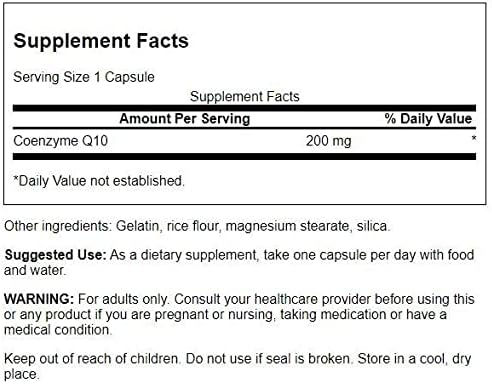 Swanson CoQ10 Cardiovascular Brain Energy and Heart Health Antioxidant Support Supplement 90 Capsules