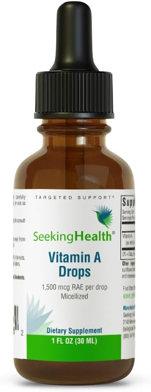 Seeking Health Vitamin A Drops - Eye & Skin Health Supplement - 1 fl oz, 750 mcg