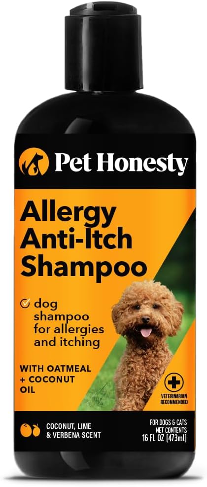 Pet Honesty Dog Allergy Relief Anti-Itch Shampoo for Dogs and Cats (16 oz)