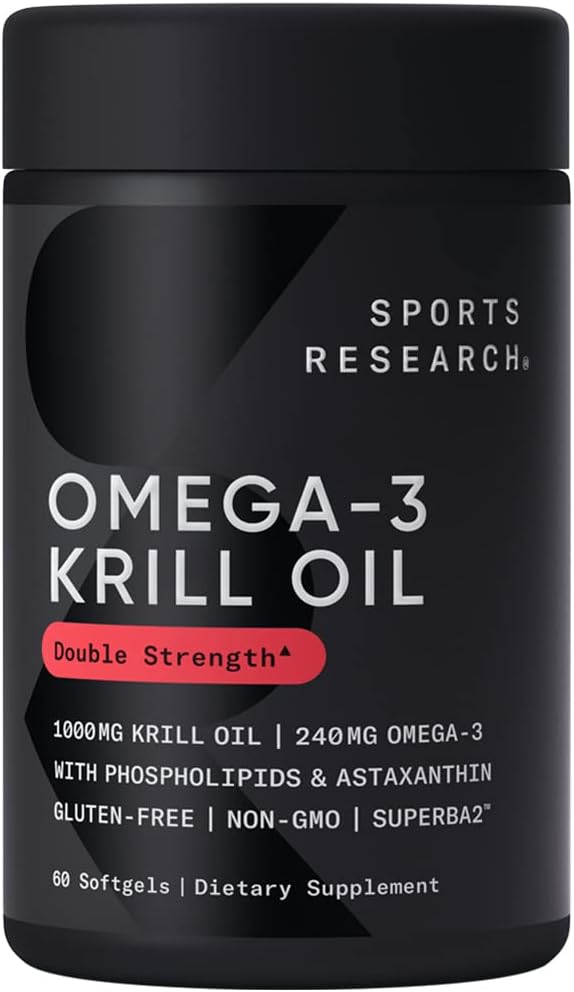 Sports Research Antarctic Krill Oil Omega 3 Softgels  60 Capsules