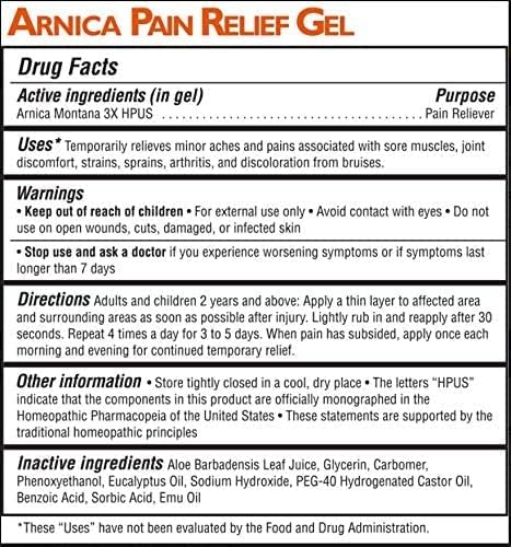 MagniLife Arnica Pain Relief Gel, Fast Acting Neck and Back Pain Relief 4oz