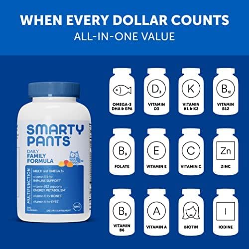 SmartyPants Daily Family Multivitamin Gummy: Vitamin C, Vitamin D3, & Zinc for Immunity 200 count