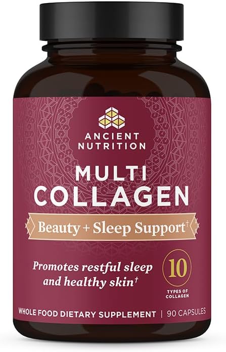 Ancient Nutrition Collagen Pills for Hair, Skin and Nails, Beauty + Sleep 90 Count