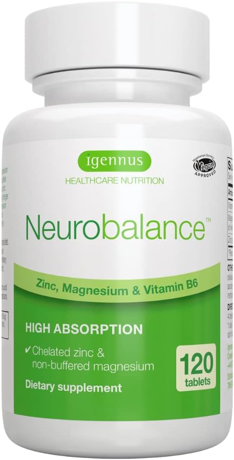 Neurobalance, High Absorption Zinc Magnesium B6 Supplement,120 Tablets