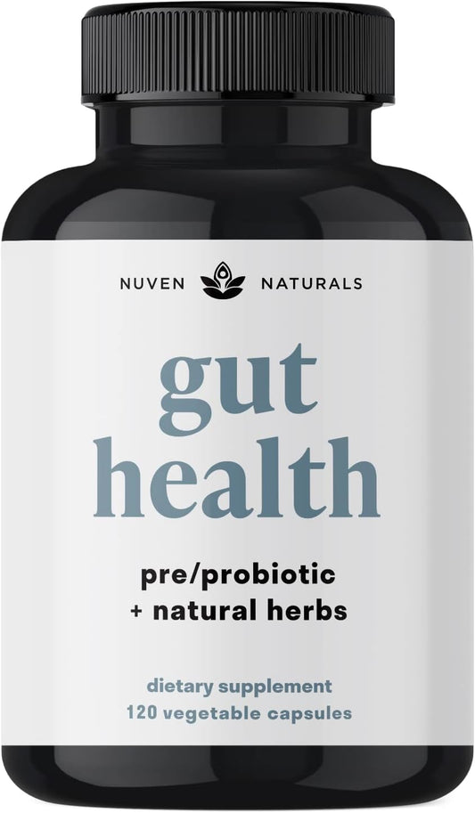 Nuven Naturals All-in-One Gut Health w/Probiotics, Prebiotics, Digestion 120 capsules