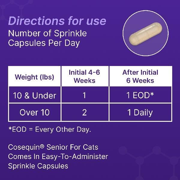 Nutramax Laboratories Cosequin Senior Joint Health Supplement for Cats, 60 Sprinkle Capsules