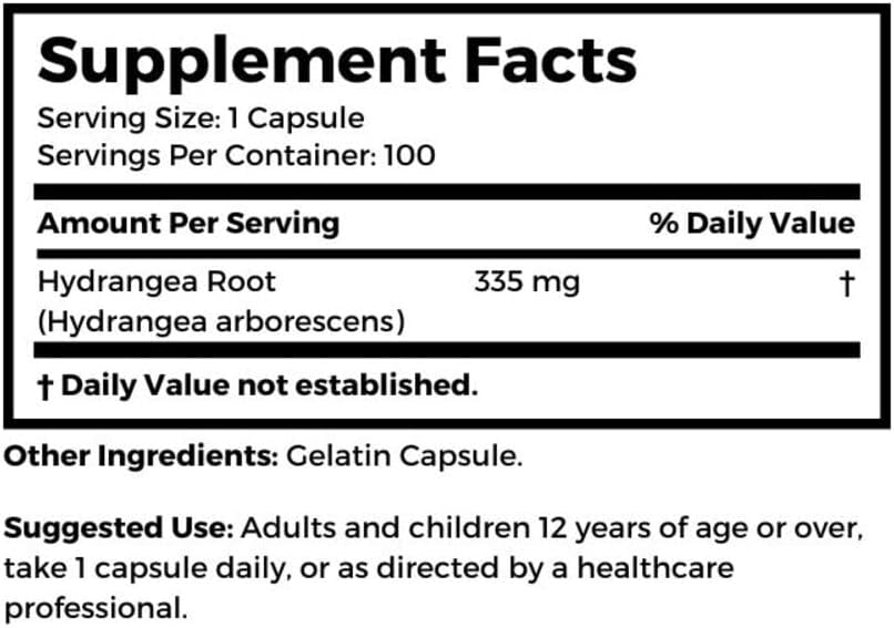 Dr Clark Store Hydrangea, 335 mg 100 Gelatin Capsules