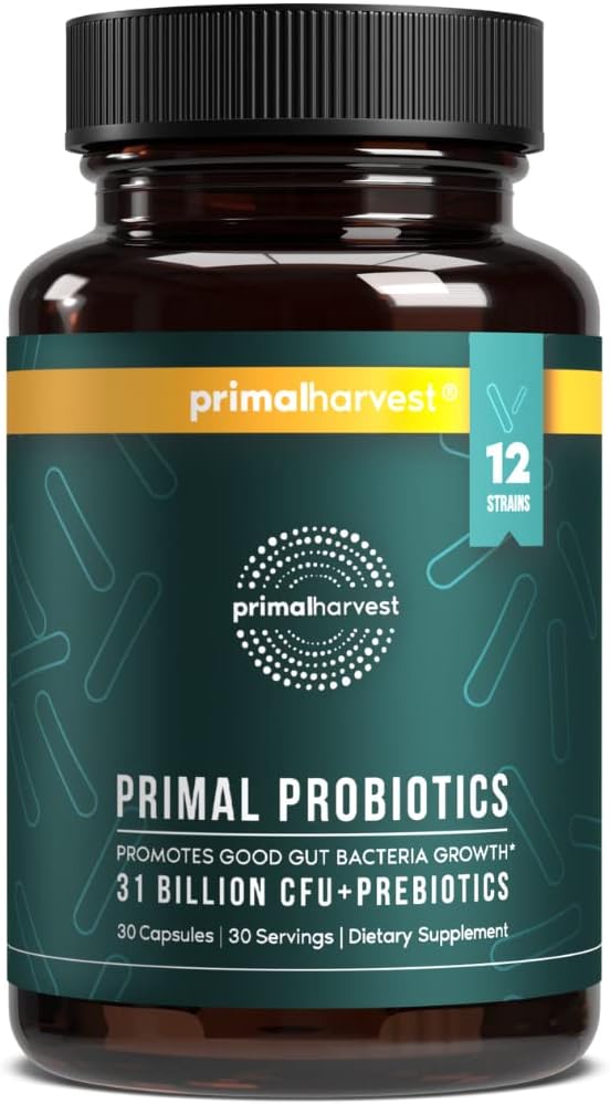 Primal Harvest PREbiotics and PRObiotics for Women & Men, 30 Oral Capsules