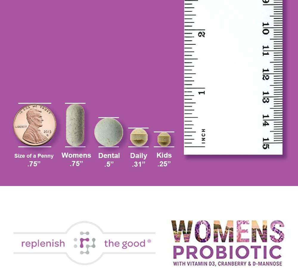 Replenish the Good Women's Probiotic | Vegan Supplement w/Vitamin D3, 60 tablets