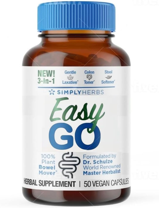 Dr. Schulze's Easy GO Bowel Mover - Formulated Gentle Laxative 50 capsules