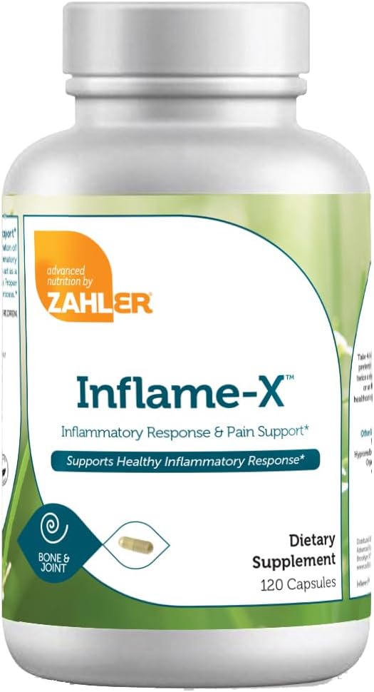 Zahler Inflame-X, Turmeric and More, Supports Healthy Inflammatory Response, 120 Capsules.