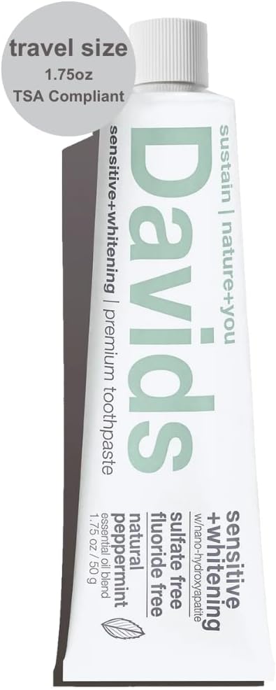 Davids Travel Size Nano Hydroxyapatite Natural Toothpaste for Sensitivity 50 Grams