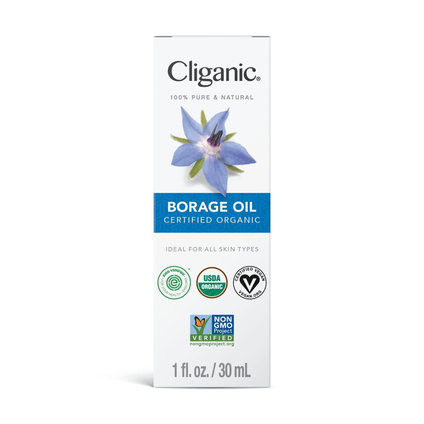 Cliganic Organic Borage Seed Oil for Face, 100% Pure (1oz) - Natural Non-GMO Cold Pressed Visit the Cliganic Store