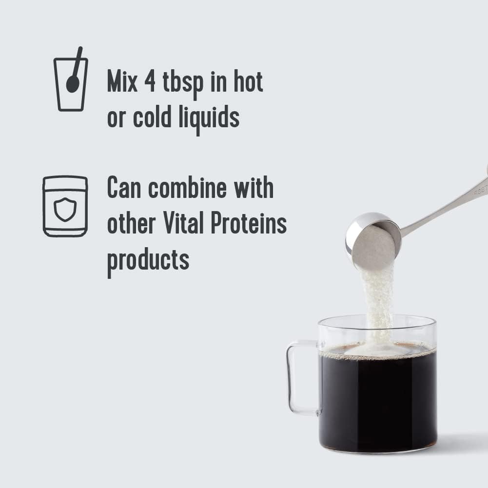 Vital Proteins Collagen Peptides Powder, Promotes Hair, Nail, Skin, Bone and Joint Health, Zero Sugar, Unflavored 19.3 OZ