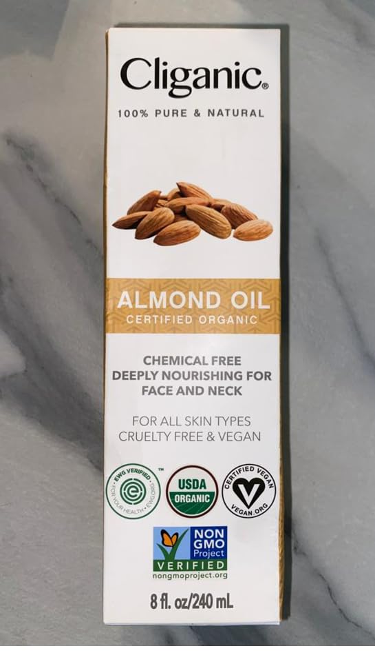 Cliganic Organic Sweet Almond Oil, 100% Pure (8oz)