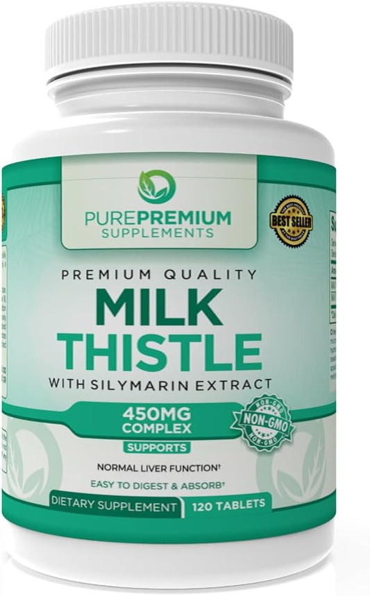 PurePremium Milk Thistle Supplement with Silymarin Extract 120 Tablets