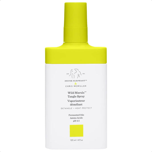 Drunk Elephant Wild Marula Tangle Spray. Weightless and Heat-Protectant Detangler for Hair 4 Fl Oz