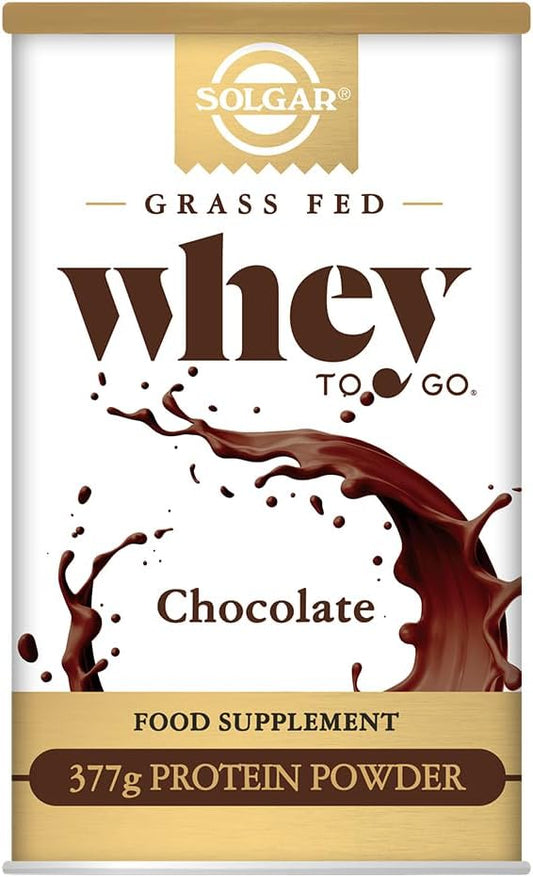 Solgar Grass Fed Whey to Go Protein Powder Chocolate, 13.2 oz