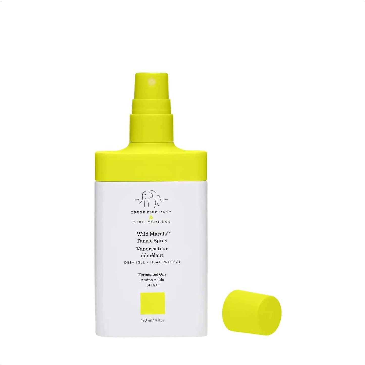 Drunk Elephant Wild Marula Tangle Spray. Weightless and Heat-Protectant Detangler for Hair 4 Fl Oz