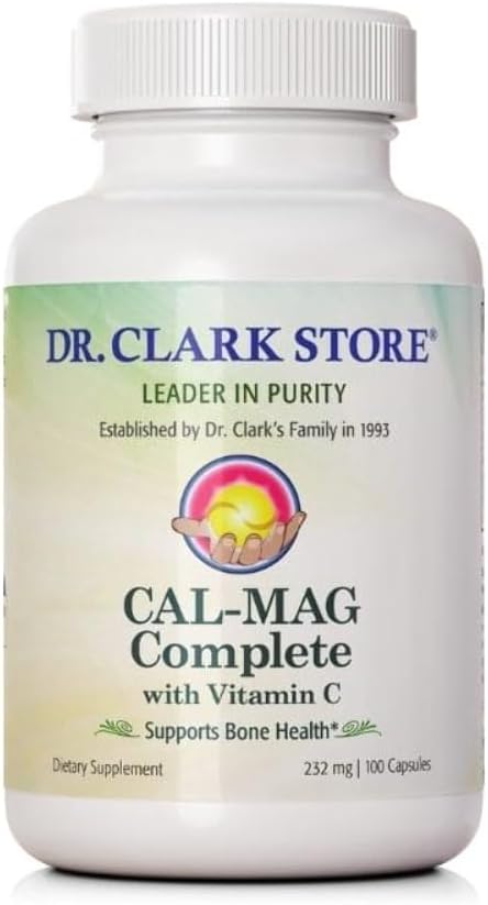 Dr Clark Store Calcium, Magnesium & Vitamin C Supplement, 232mg, 100 Capsules, Supports Bone & Muscle Health