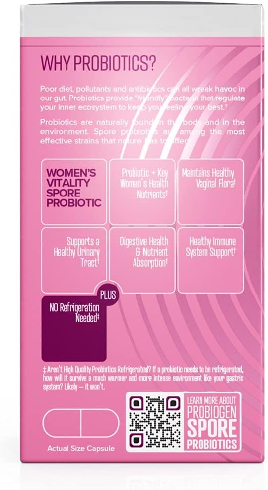 Probiogen Women’s Daily Vitality Probiotic, Vitality Supplement, 60 count