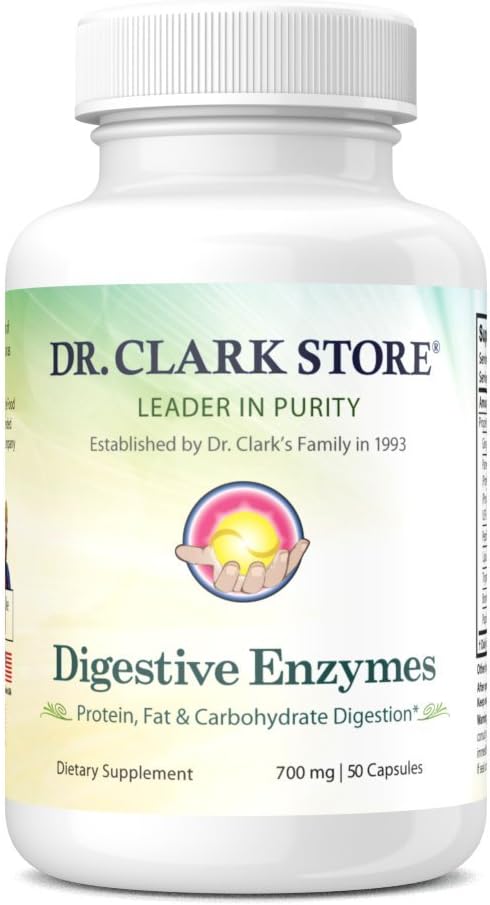 Dr. Clark Digestive Enzymes Supplement – 700mg, 50 Gelatin Capsules