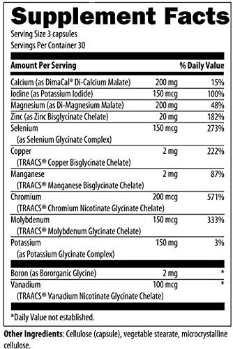 Mineral Support  Albion Chelated MultiMineral Complex  90 Vegetarian Capsules