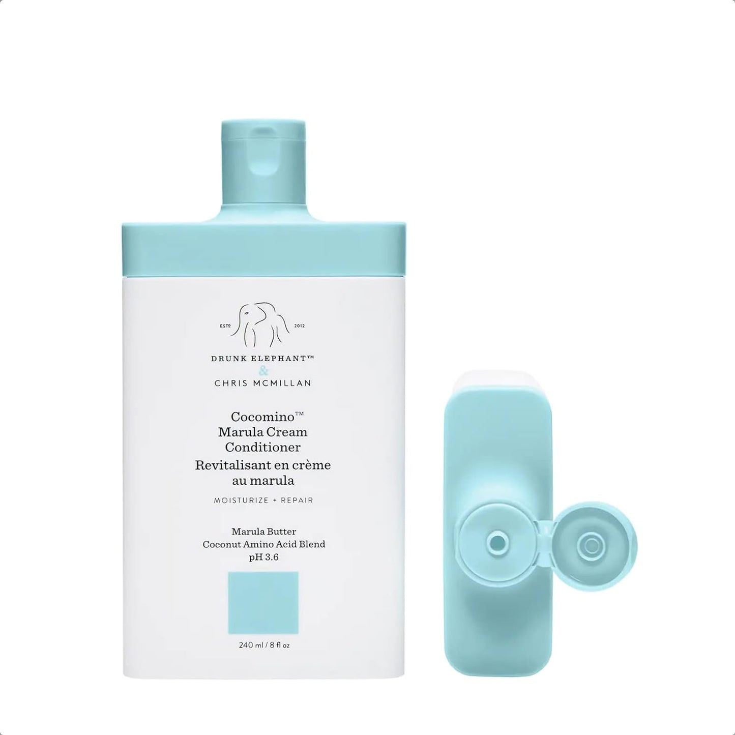 Drunk Elephant Cocomino Marula Cream Conditioner. Concentrated and Scalp-Friendly Nourishing Conditioner for Hair8 Fl Oz