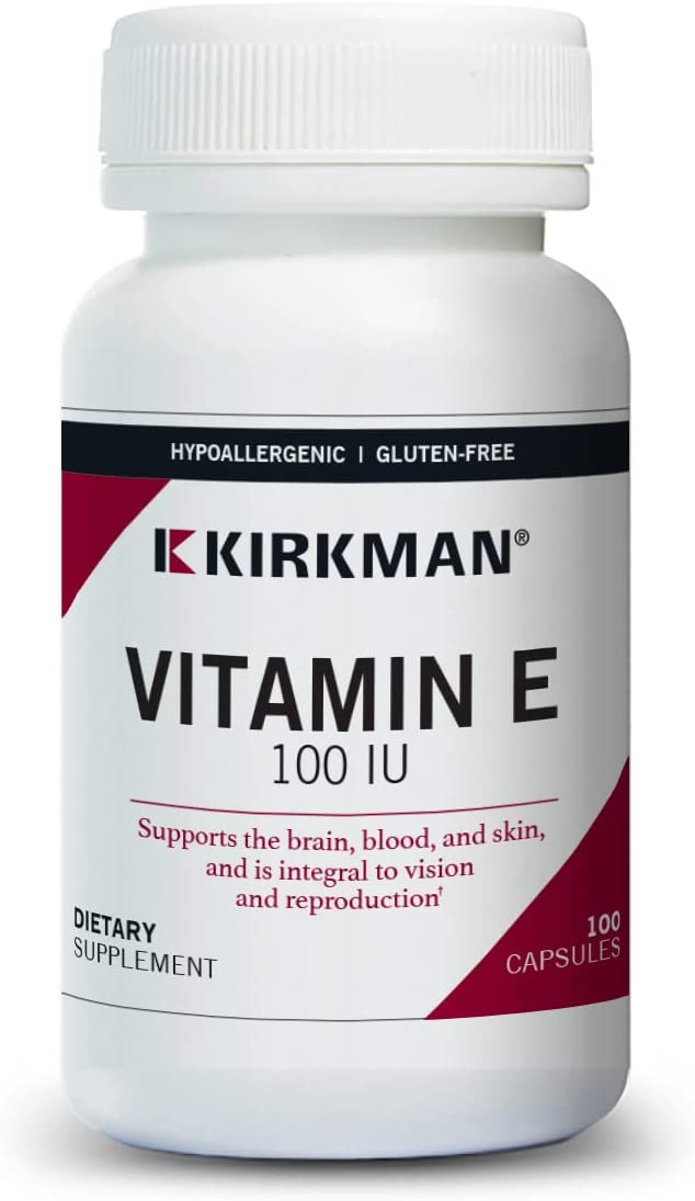 Kirkman Vitamin E 100 IU 100 Vegetarian Capsules