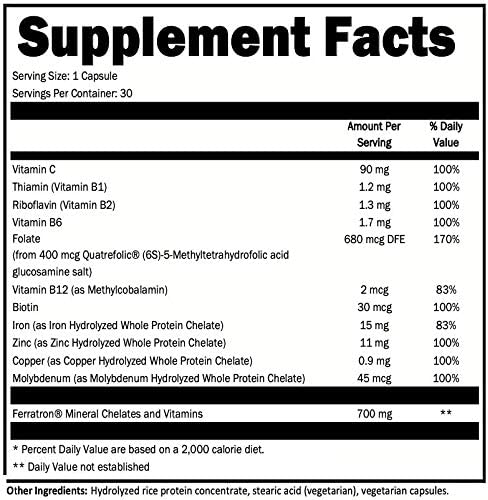 Blood Vitality - Daily Iron Supplement and Multivitamin 30 Capsules