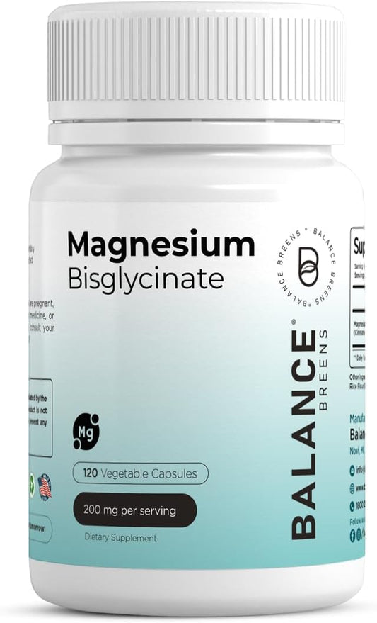 Magnesium Bisglycinate  High Absorption Chelated - 120 Vegan Capsules