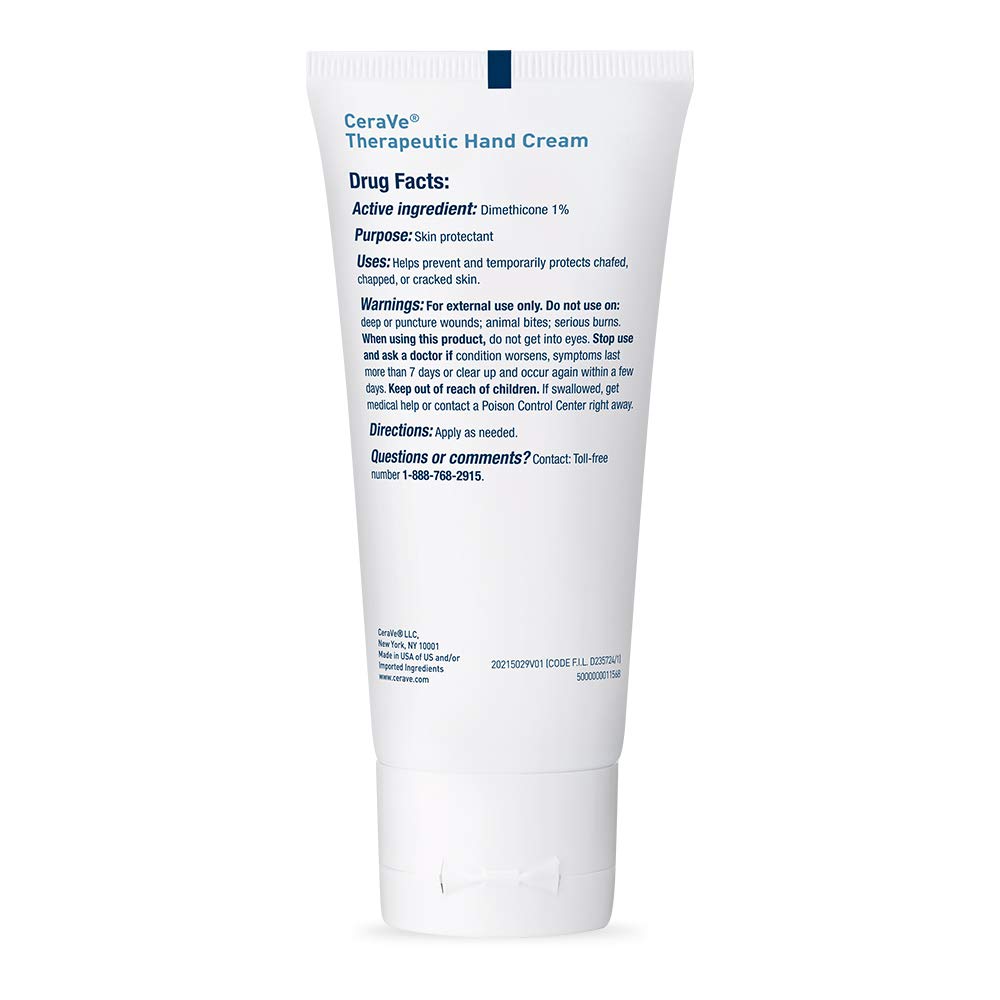 CeraVe Therapeutic Hand Cream for Dry Cracked Hands With Hyaluronic Acid