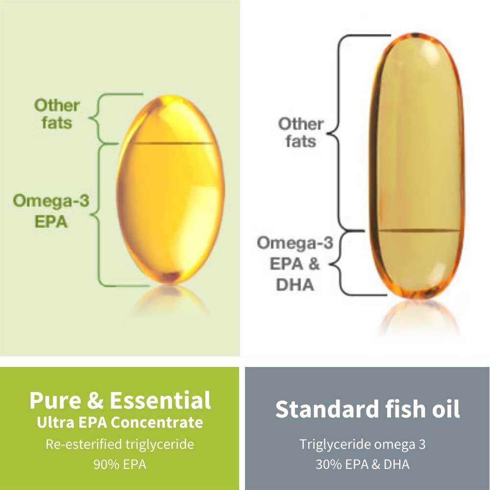 Pure & Essential Ultra Pure EPA Omega-3 Concentrate  500 mg, Wild Fish Oil,  90 Softgels