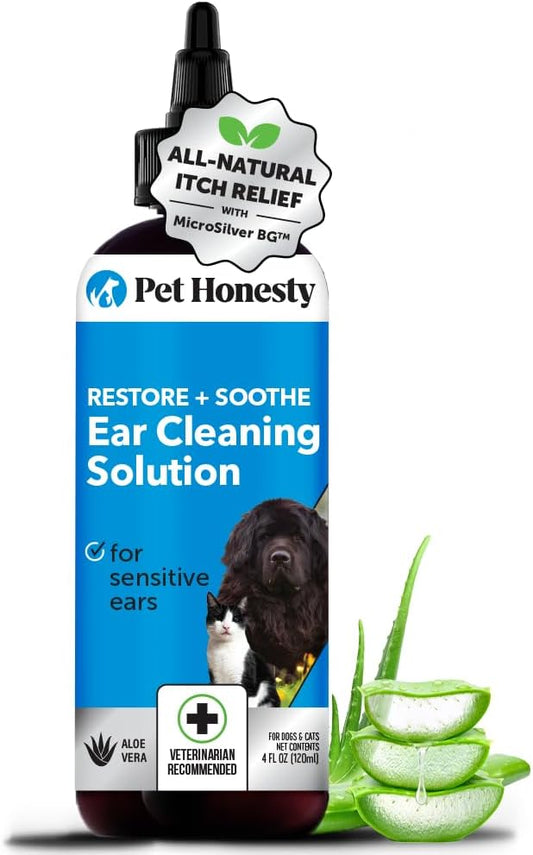 Pet Honesty Restore + Soothe Ear Cleaner for Dogs & Cats- 4oz