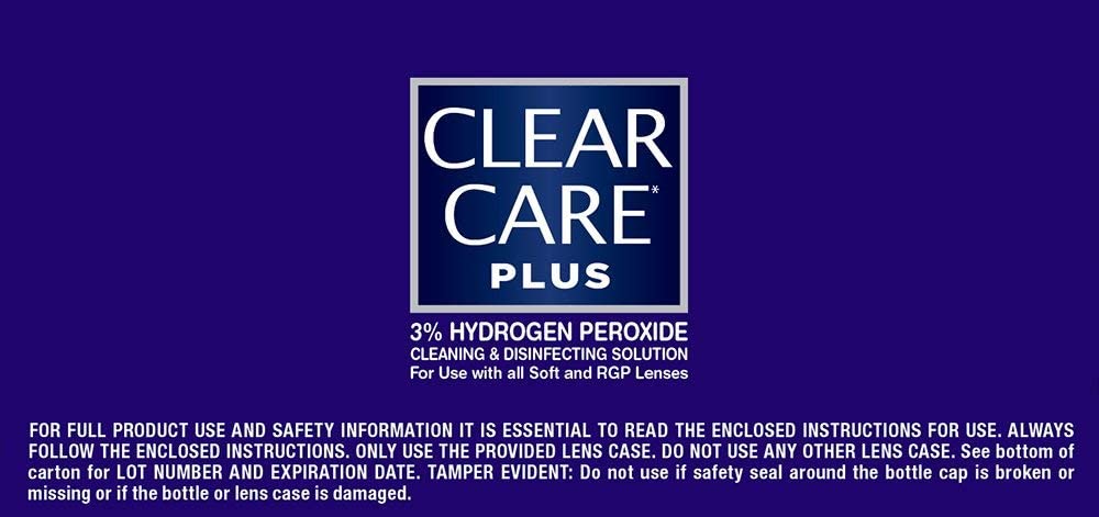 Clear Care Plus Cleaning Solution with Lens Case, Twin Pack, Multi, 12 Oz, Pack of 2