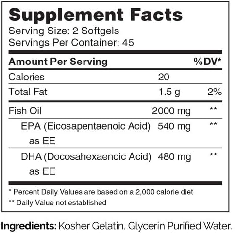 New and Improved! Zahler Omega 3, Advanced Omega 3 Fish Oil 90 Softgels