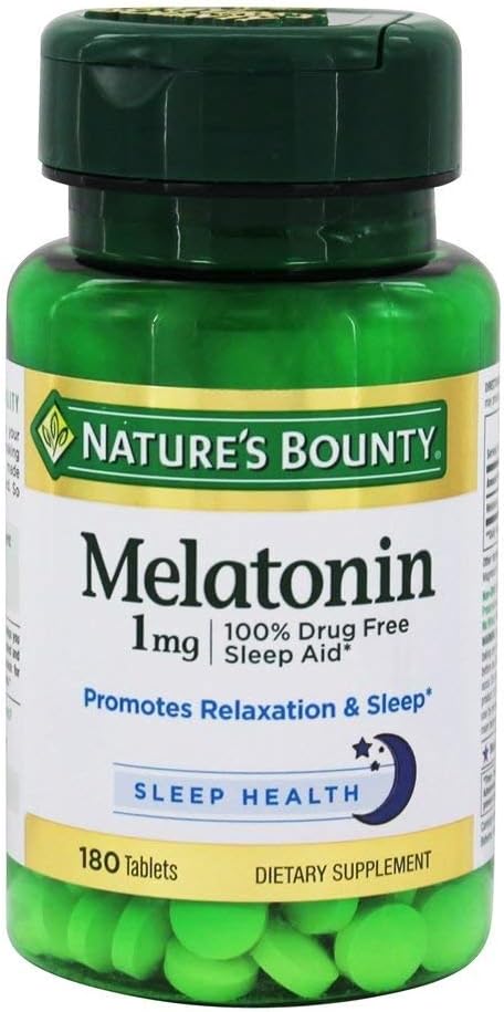 Nature's Bounty Melatonin, 100% Drug Free Sleep Aid, Dietary Supplement, 180 count