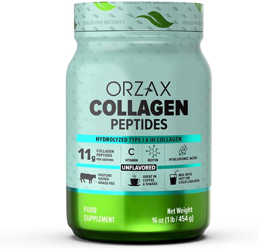 ORZAX Collagen Peptides Powder,11g Collagen,16 oz