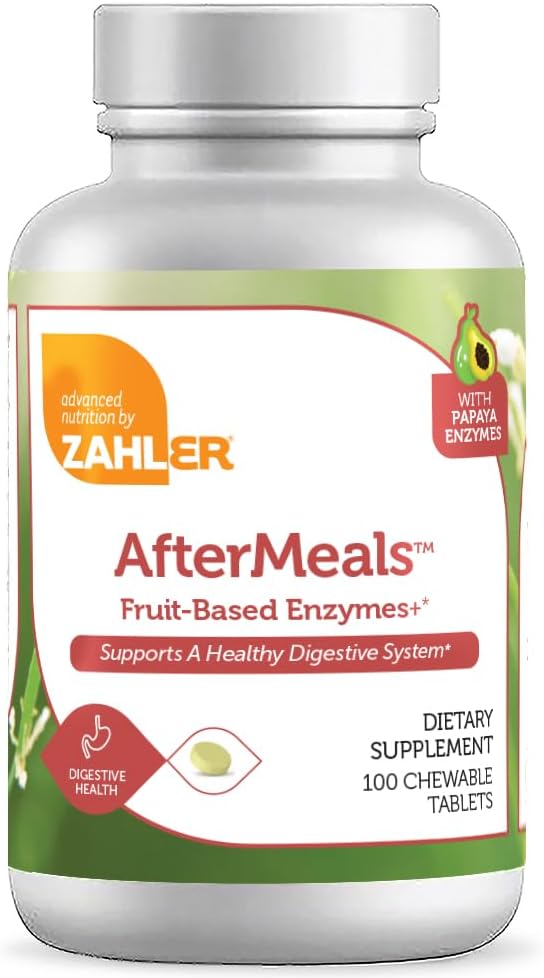 Zahler Aftermeals, Natural Antacid Chews,Papaya Enzyme 100 Chewable Tablets