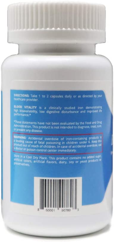 Blood Vitality - Daily Iron Supplement and Multivitamin 30 Capsules