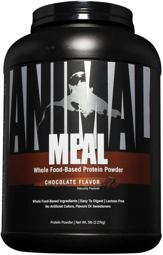 Animal Meal - All Natural High Calorie Meal Shake - Egg Whites, Beef Protein, Pea Protein, Chocolate, 5 Pound