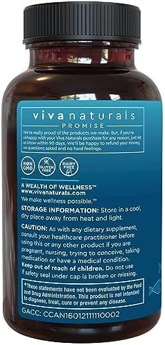 Viva Naturals Triple Strength Omega 3 Fish Oil Supplement - 2200 mg Wild Caught and Suplment 90 count