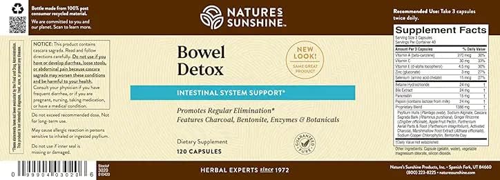 Nature's Sunshine Bowel Detox, 120 Capsules