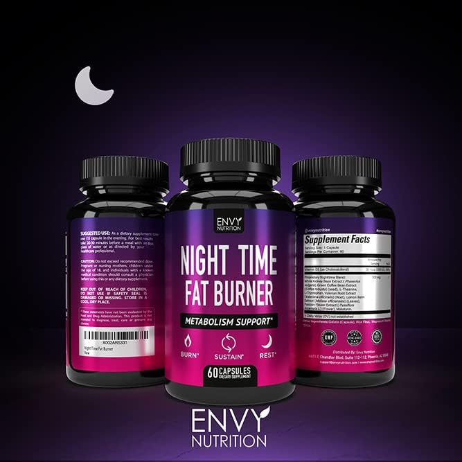 Night Time Fat Burner - Carb Blocker, Metabolism Booster, 60 capsules