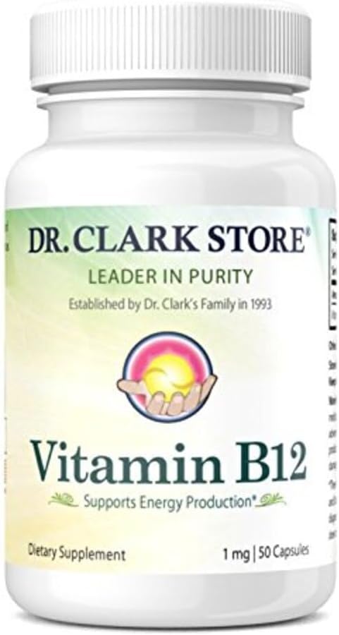 Dr. Clark Vitamin B12 Supplement, 1mg, 50 Gelatin Capsules