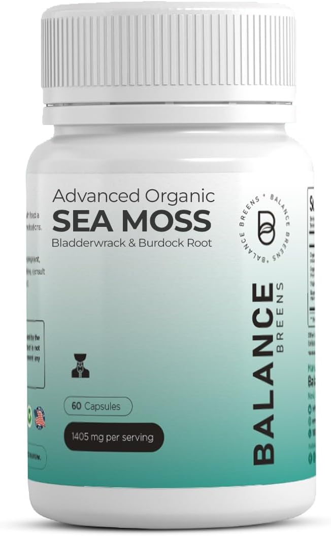 Organic Irish Sea Moss Capsules - 60 Pure SeaMoss, Supplement